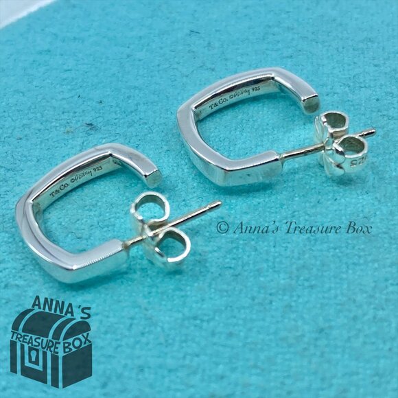 Tiffany & Co. 925 Silver Frank Gehry 14mm Torque Cube Earrings (bx, pch, ribbon) - Picture 4 of 6